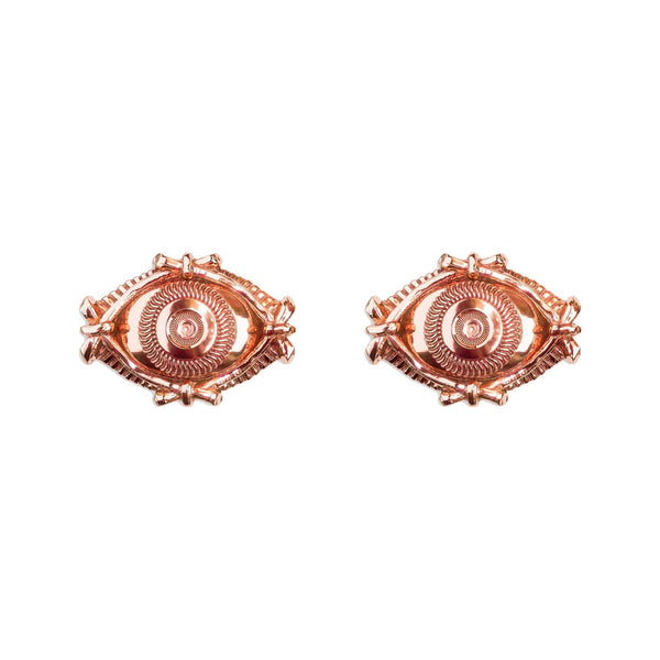 Eye Rose Gold Stud Earrings - Astor & Orion Ethically Made Jewelry