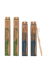 Bamboo Toothbrush - Standard Soft - Adult/Kid Mixed Family 4-pack