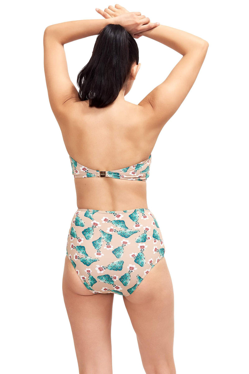 Back of Giovanna bandeau bikini top in Cactus