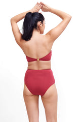 Back of Giovanna bandeau bikini top in Terracotta