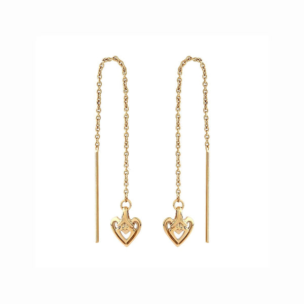 Heart Gold Threader Earring - Astor & Orion Ethically Made Jewelry