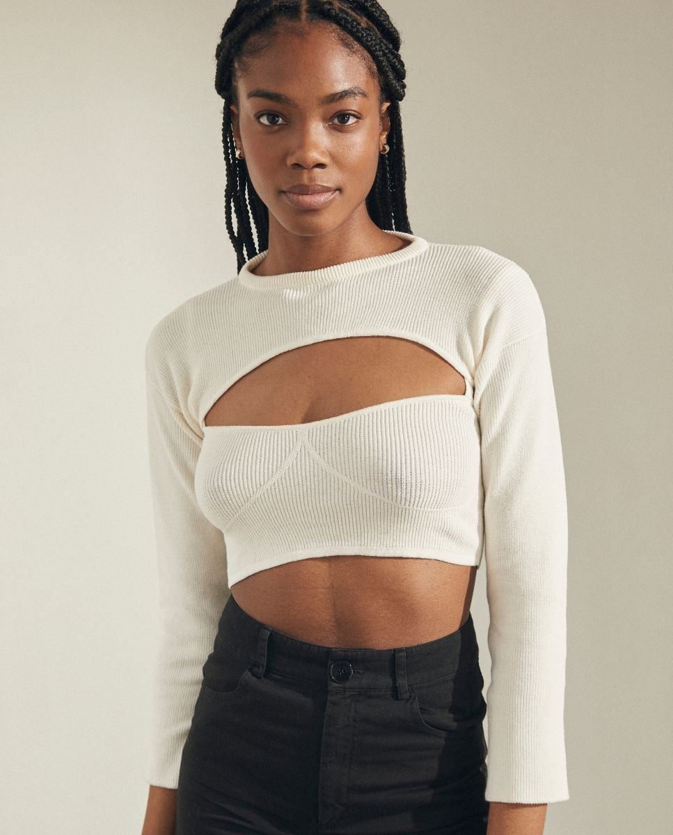 Hustle Cream Tricot Top – Cerqular