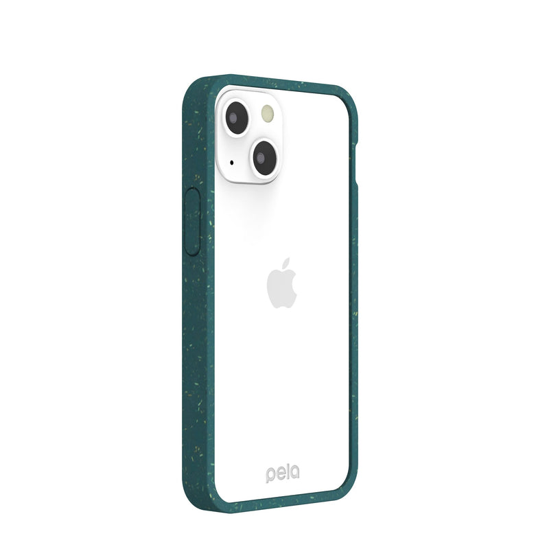Clear iPhone 13 Mini Case with Green Ridge