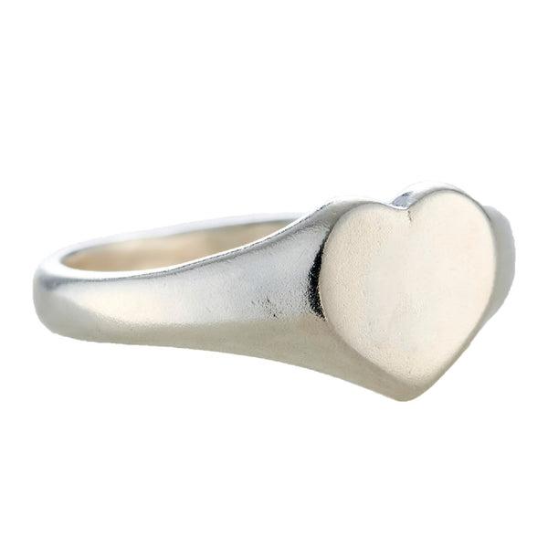 Sterling Silver Heart Signet Ring