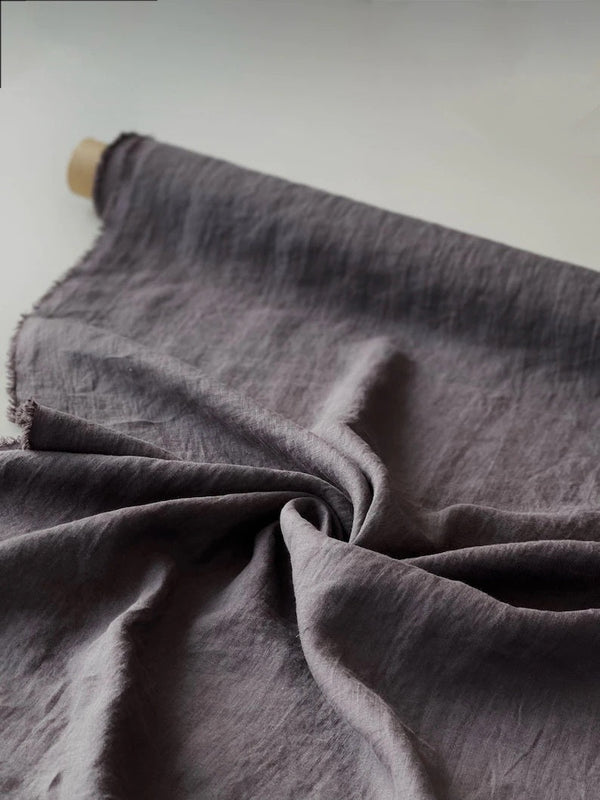 Charcoal 95" / 240 cm linen fabric