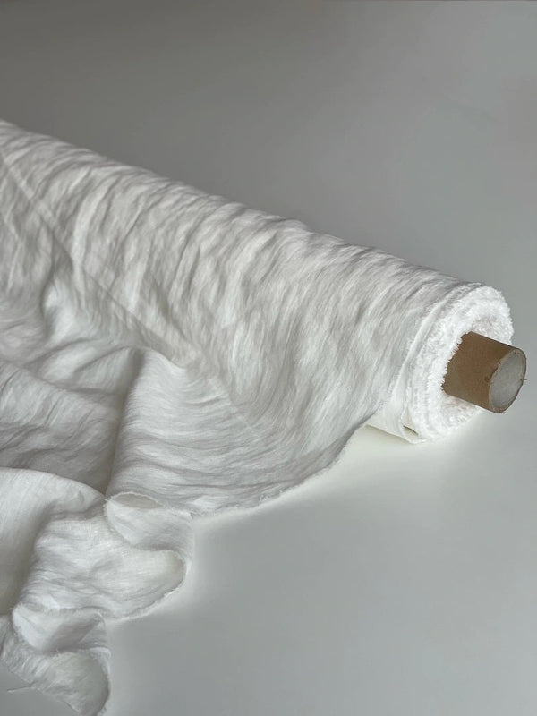 White 95" / 240 cm linen fabric