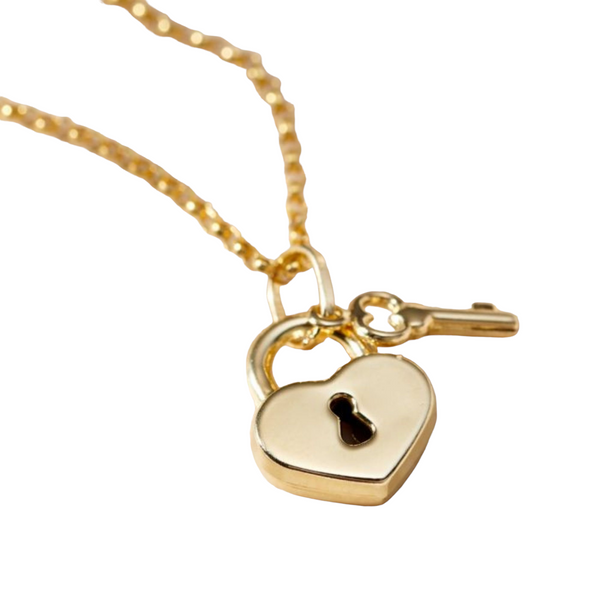 9ct Gold Rialto Heart Padlock Charm Bracelet