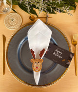 Reindeer Napkin Holder - Holiday Edition, Iraca Palm, 100% handmade napkin ring for christmas table decor
