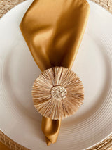 Sunflower Napkin Ring - Iraca Palm, 100% handmade napkin holder for table decor