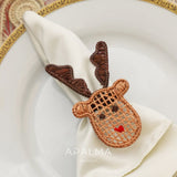 Reindeer Napkin Holder - Holiday Edition, Iraca Palm, 100% handmade napkin ring for christmas table decor