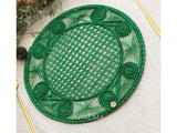 Caracoli Green Placemat - Pack of 6 - Made of Natural Palm