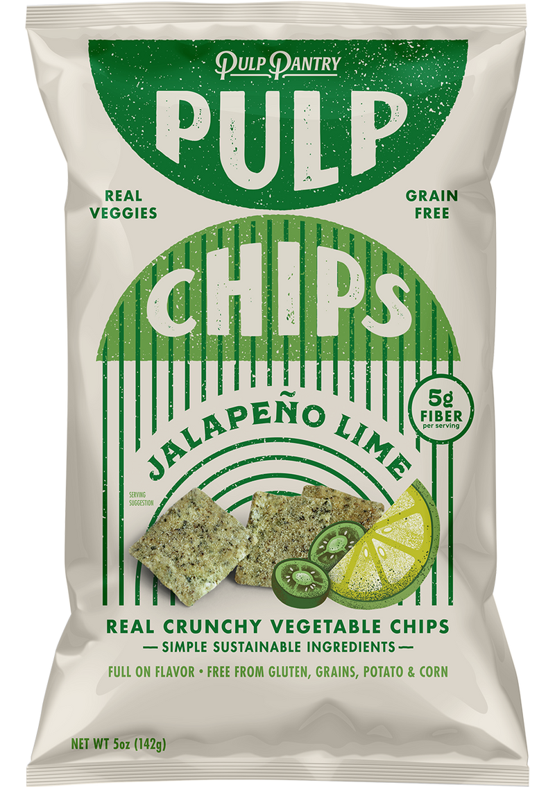 Jalapeño Lime - Pulp Pantry Corn Free, Grain Free, Gluten Free, Vegan Veggie Chips Healthy Tortilla Chips