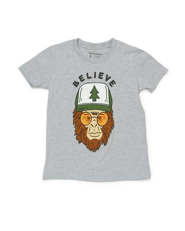 Keep Nature Wild Kids Clyde the Sasquatch Youth Tee | Heather Gray