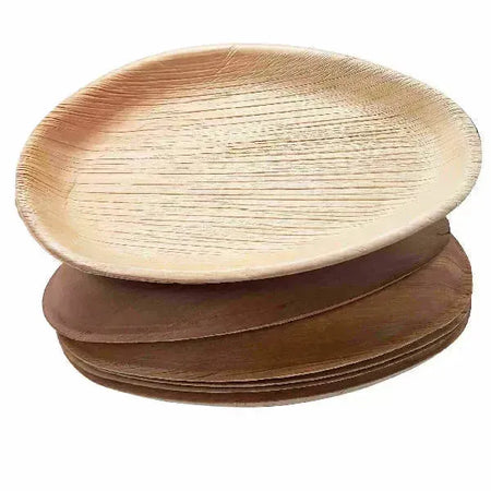 Dtocs Compostable Palm Leaf Plates 10x6 Inch (Pack 50) | USDA Certified Biobased Compostable Bamboo Plates Like Designer Disposable Wedding Plates