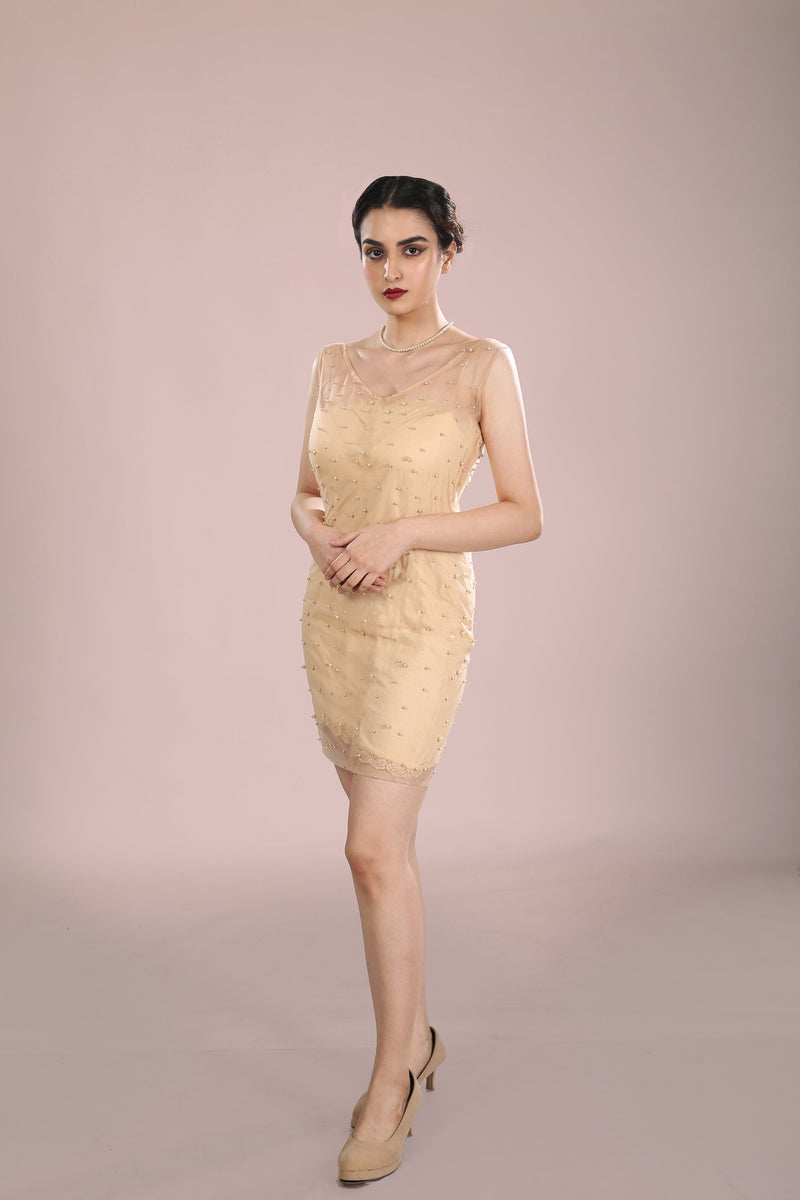 Pearl Embroidered Piaf Dress