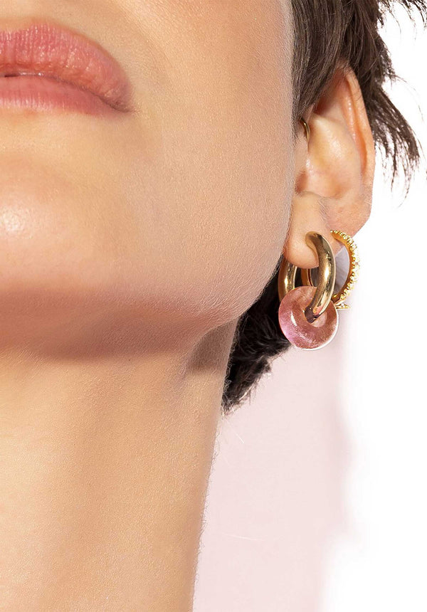 MYA BAY Pink Donut Gold Earrings