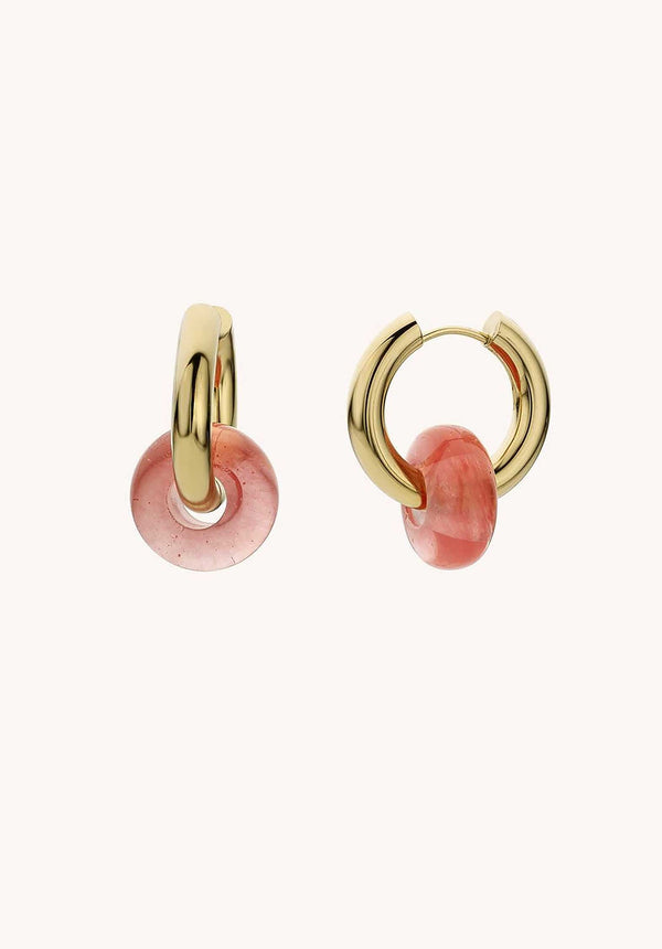 MYA BAY Pink Donut Gold Earrings