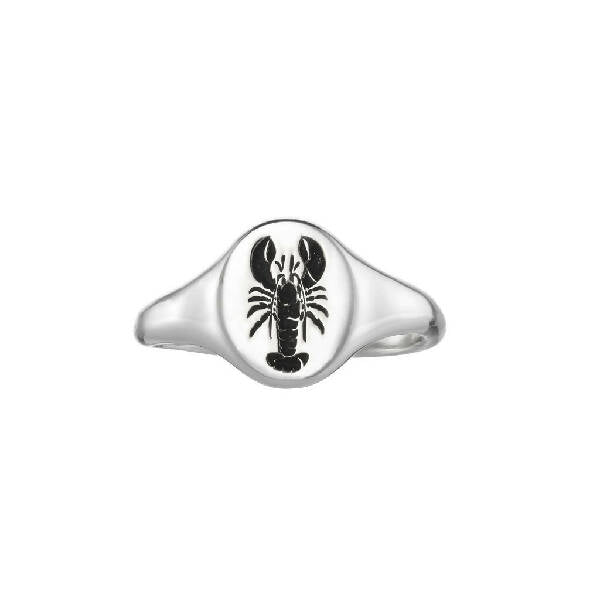 Sterling Silver Lobster Signet Ring