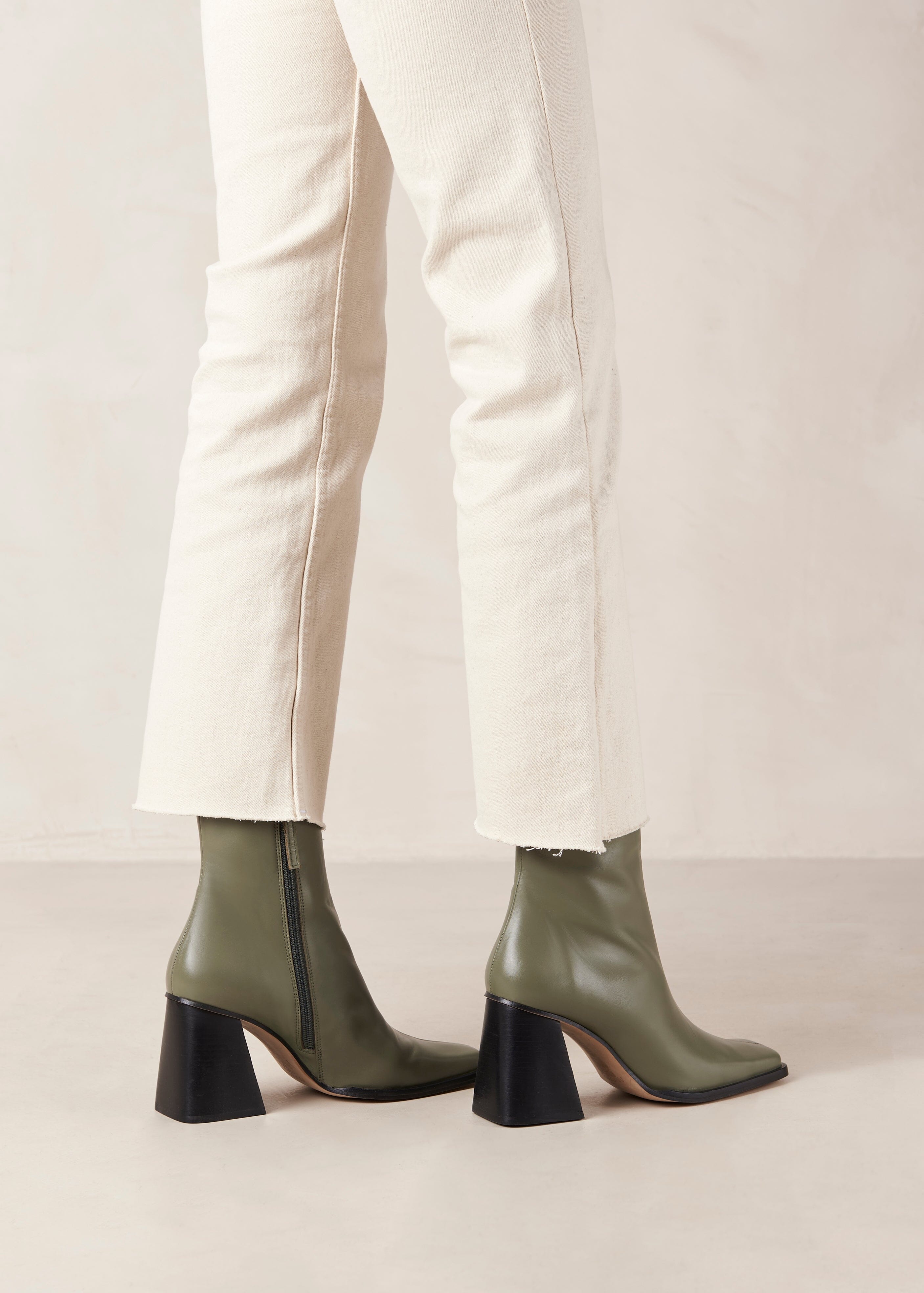 South Dusty Olive Ankle Boots ALOHAS