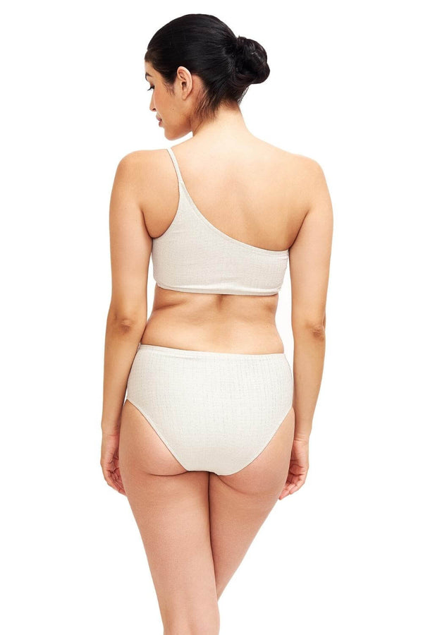 Back image of the hipster mid-rise bikini bottom in textured fabric.