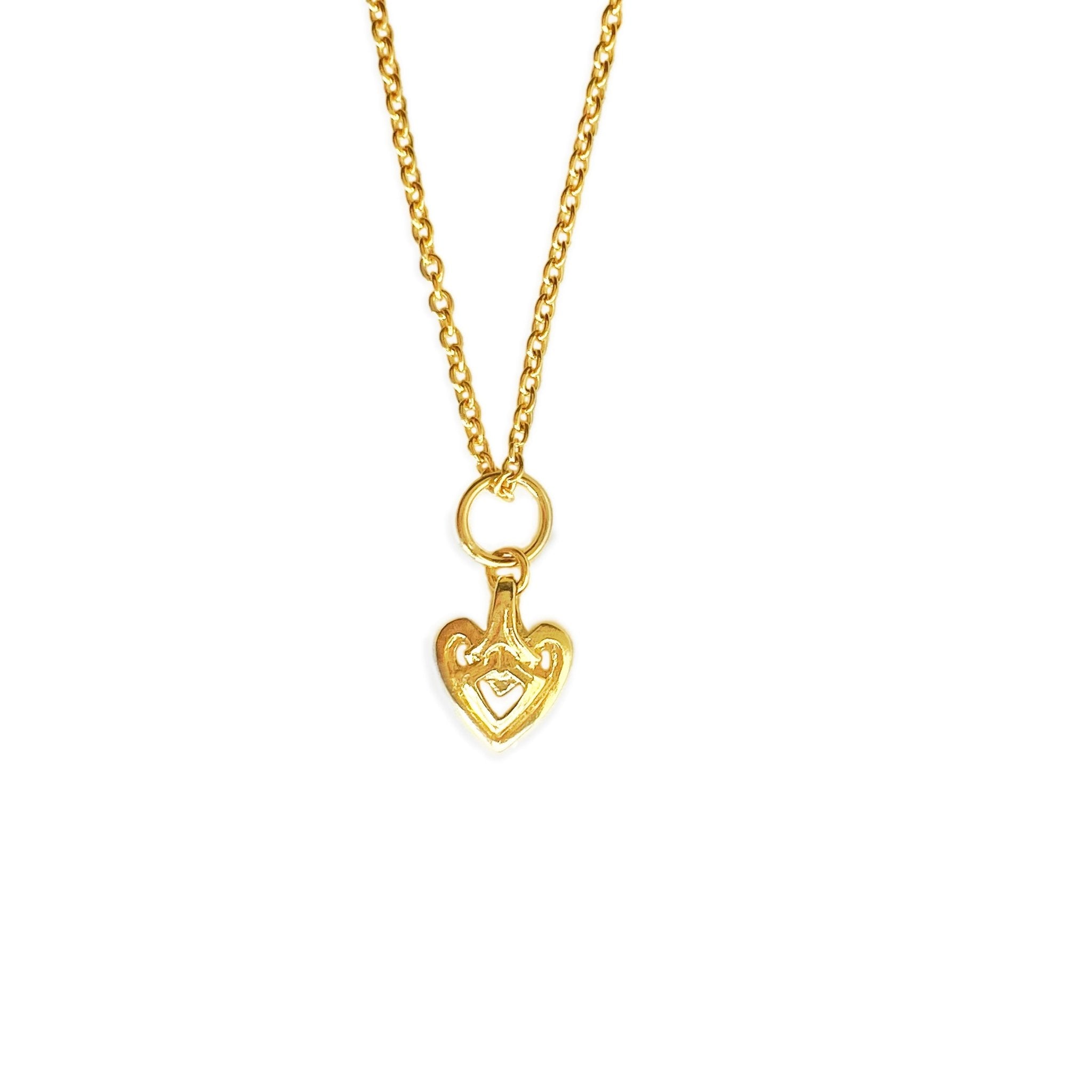 Astor & Orion Wise Heart Gold Charm Necklace - Gold