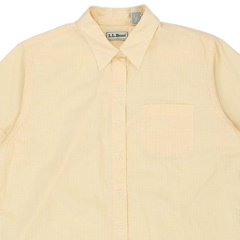 L.L.Bean Short Sleeve Shirt - Large Yellow Cotton - Thrifted.com
