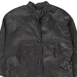 Vintage black Cavaliere Leather Jacket - mens xx-large