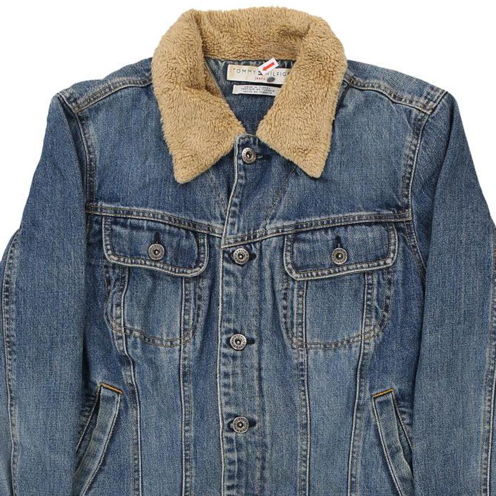 Vintage Tommy Hilfiger Denim Jean Jacket Women Sz Medium Rare Spell Out  Blue 90s | eBay