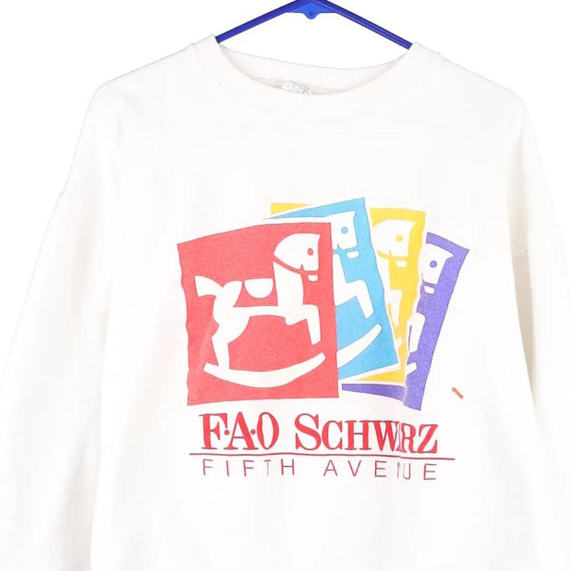 Vintage white F.A.O. Schwarz Unbranded Sweatshirt - womens large