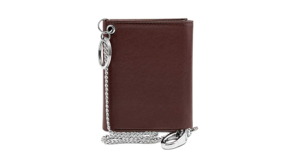 Trifold Wallet for Key Chain in Brown