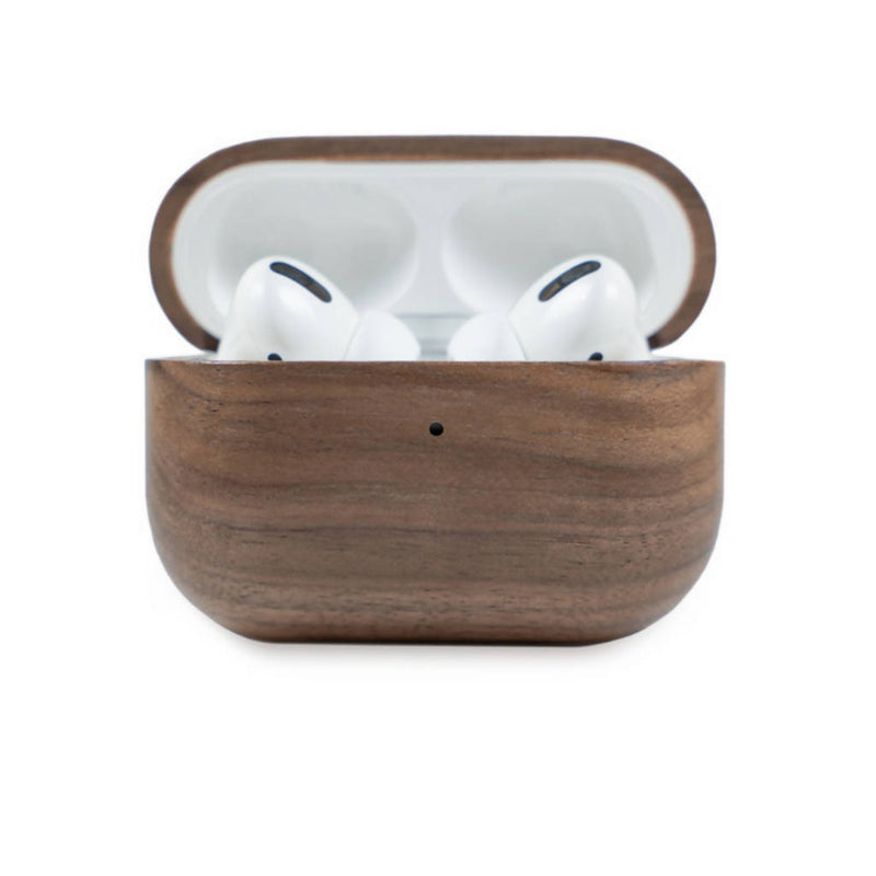 Oakywood Wooden AirPods case, Real wood slim protective Apple Earpods cover Walnut