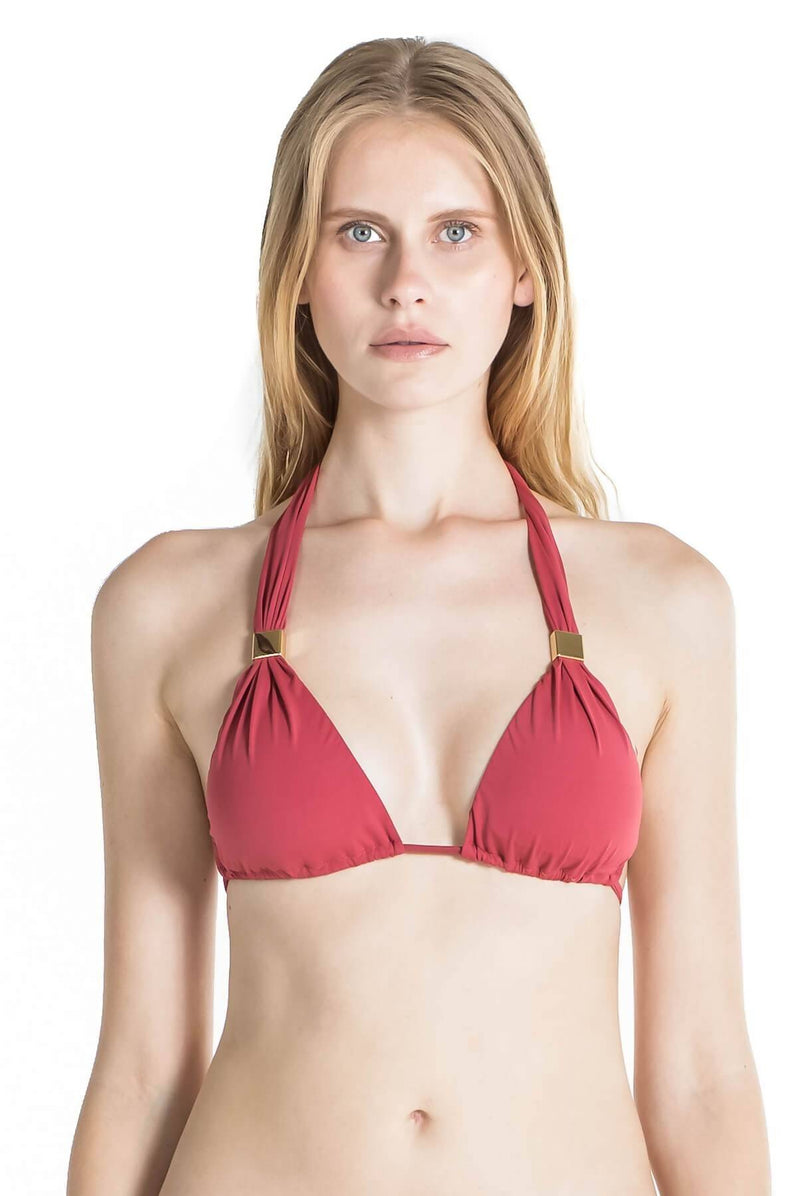 Nina Halter Bikini Top with Pads - Terracotta