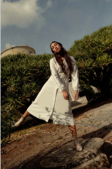 ENOKI DRESS - OFF-WHITE