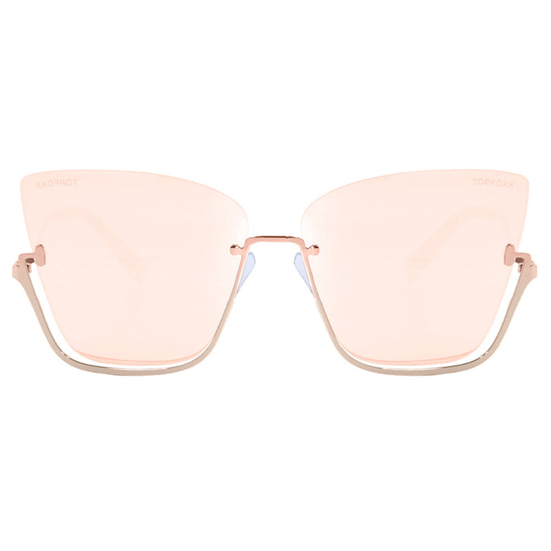 Vixen - Rosegold Frame Rosegold Lens Metal Cateye Sunglasses