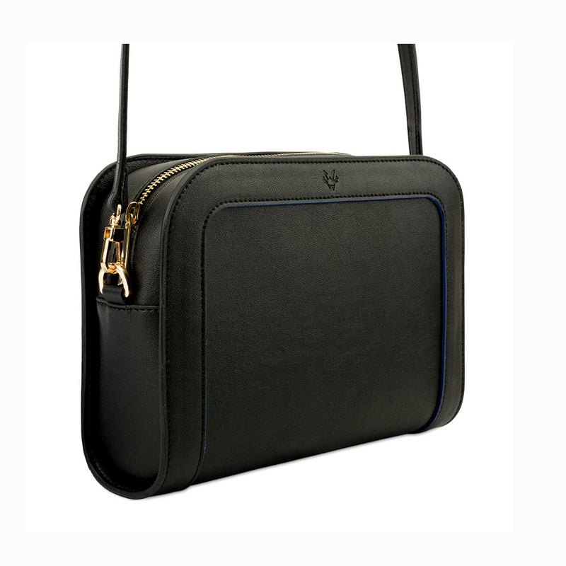 The Wilton Crossbody Bag in Black & Cobalt Blue