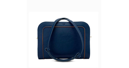 The Wilton Crossbody Bag in Navy Blue & Orange