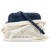 The Wilton Crossbody Bag in Navy Blue & Orange