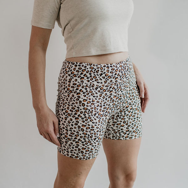 Women’s Bike Shorts | Snow Leopard Leggings Bamboo/cotton 1