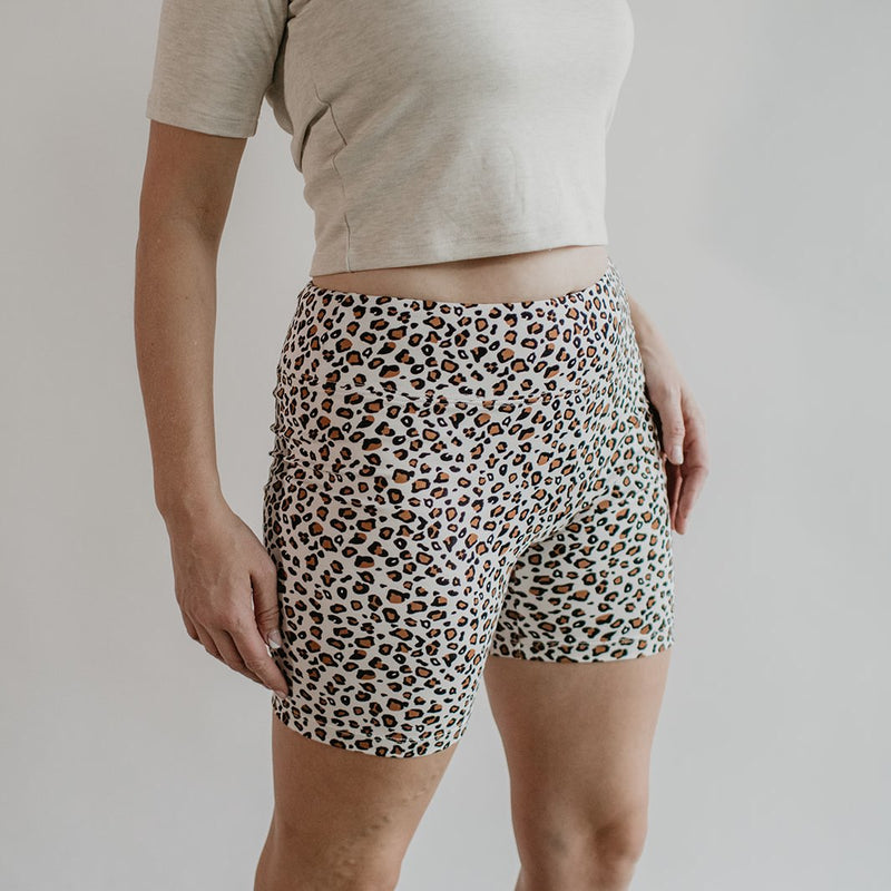 Women’s Bike Shorts | Snow Leopard Leggings Bamboo/cotton 1