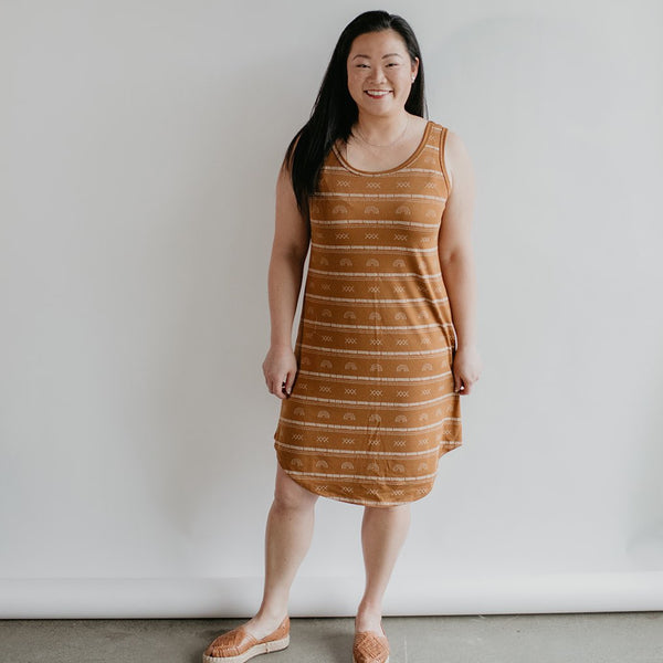 Women’s Tank Dress | Rainbow Mudcloth Ladies Dress Bamboo/cotton 1